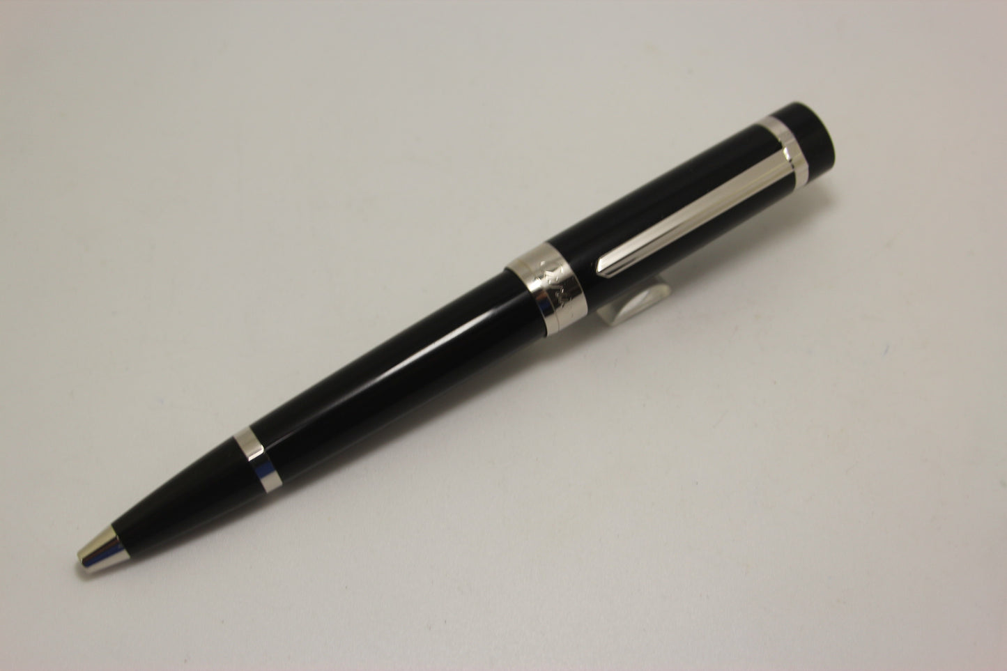 Cartier Pasha Black Resin Platinum Plated Trim Ballpoint