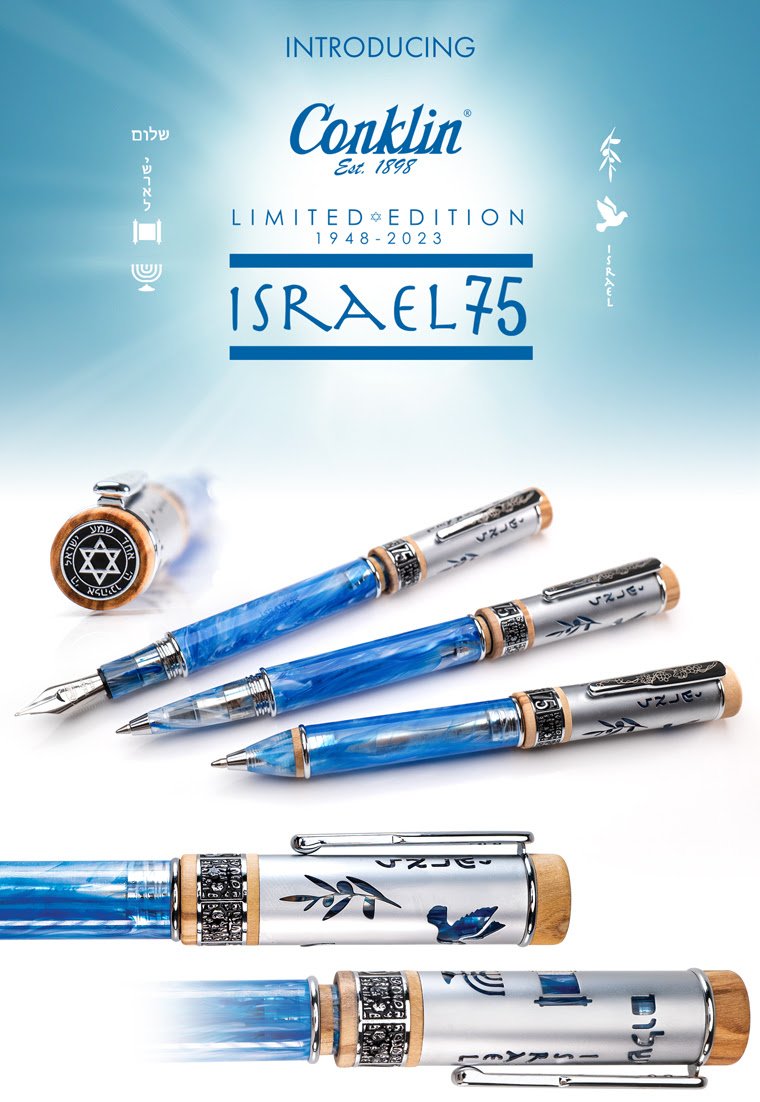 Conklin Israel 75th Anniversary Pen Collection