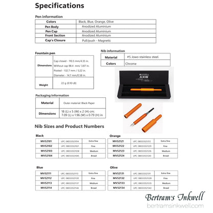 Monteverde Axis Orange Fountain Pen