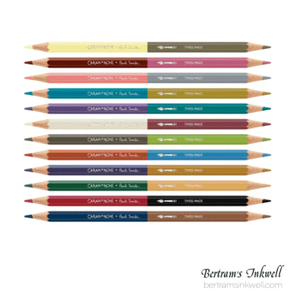 Caran d'Ache Paul Smith 5 Bicolor Set of 12 Colored Pencils with Brush