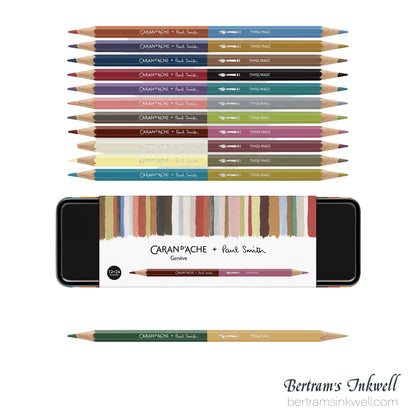 Caran d'Ache Paul Smith 5 Bicolor Set of 12 Colored Pencils with Brush