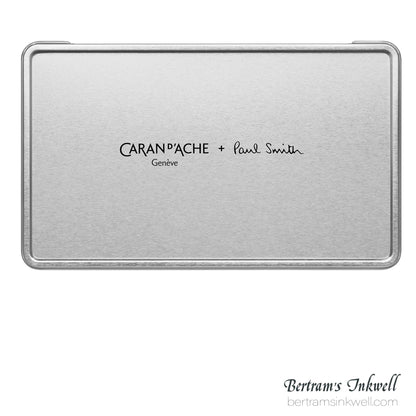 Caran d'Ache Ecridor Paul Smith 5 Ballpoint Pen Gift Set in Silver with Leather Case