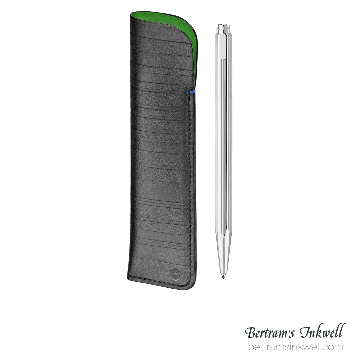 Caran d'Ache Ecridor Paul Smith 5 Ballpoint Pen Gift Set in Silver with Leather Case