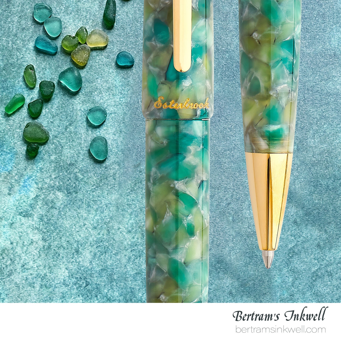 Esterbrook Estie Sea Glass Gold Trim Ballpoint