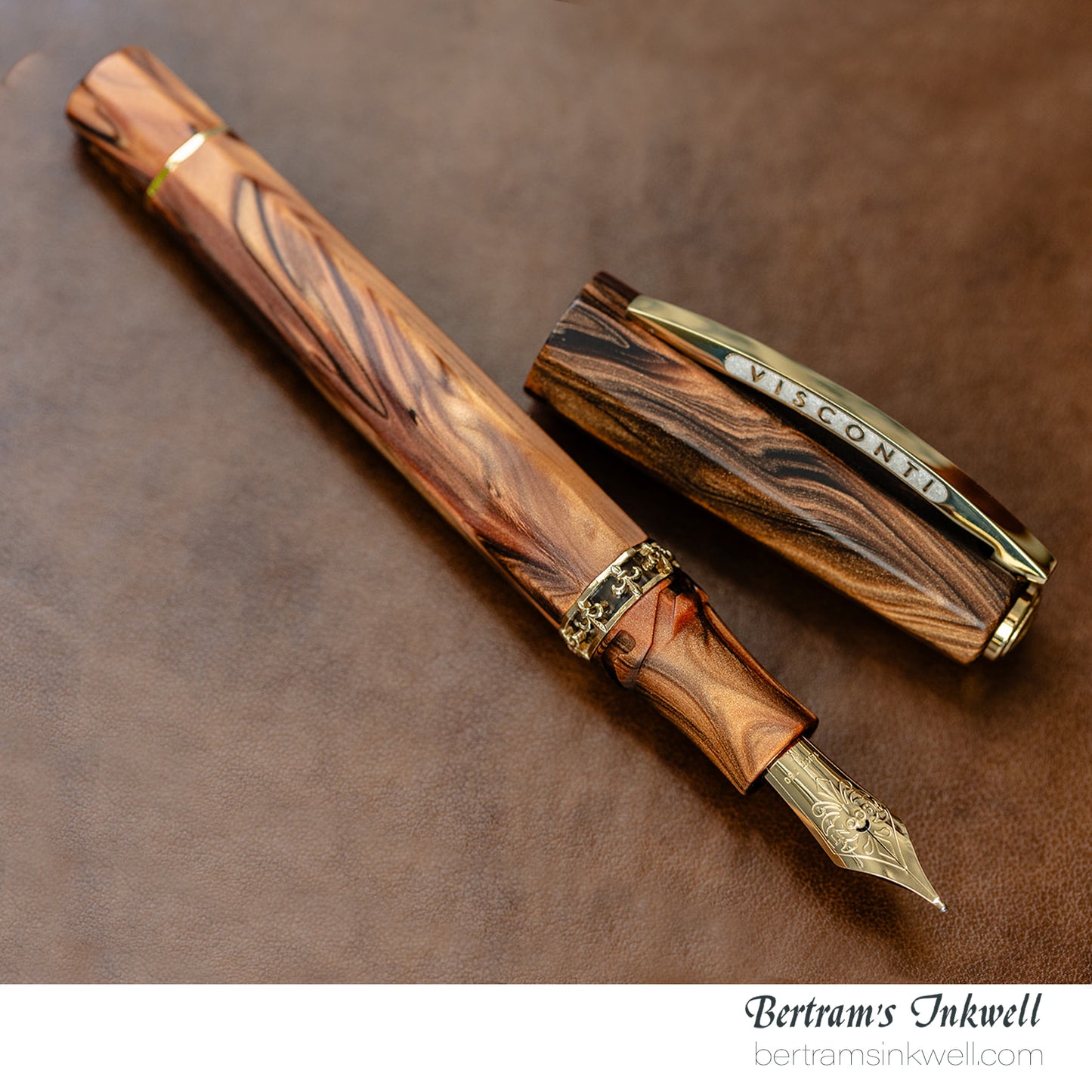 Visconti Medici Briarwood Gold Trim Oversize Fountain Pen