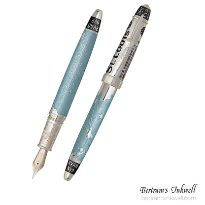 David Oscarson Spirit of St. Louis Fountain Pen - Charles Lindbergh Sky Blue