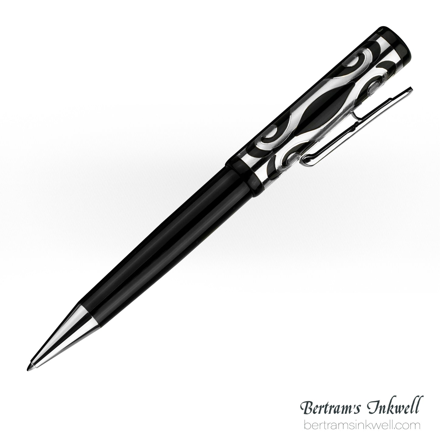 Conklin Deco Crest Sterling Silver Limited Edition Ballpoint With Leather Pen Case