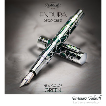 Conklin Endura Deco Crest Green Fountain Pen