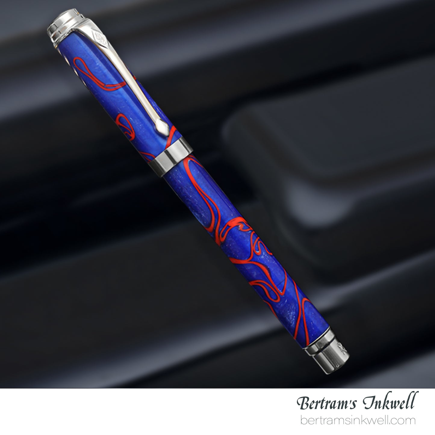 Conway Stewart Babbage Cousins Serling Silver and Veneer Crimson Swirl Limited Edition Fountain Pen, 2010