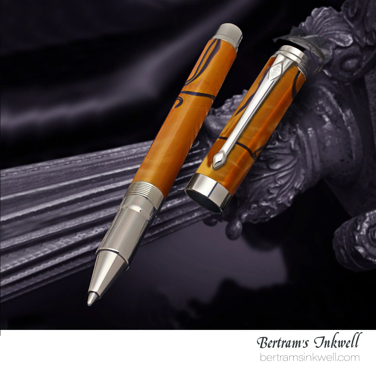 Conway Stewart Babbage Cousins Serling Silver and Veneer Caramel Swirl Limited Edition Fountain Pen, 2010