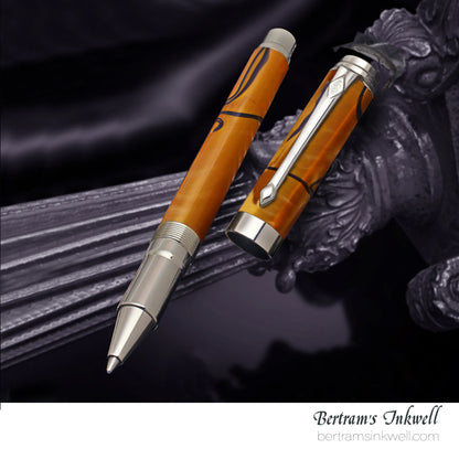 Conway Stewart Babbage Cousins Serling Silver and Veneer Caramel Swirl Limited Edition Fountain Pen, 2010