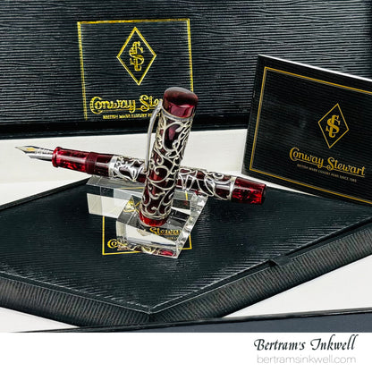 Conway Stewart Sterling Silver Henry Simpole Chatsworth Burgundy Blush Limited Edition Fountain Pen, 2007