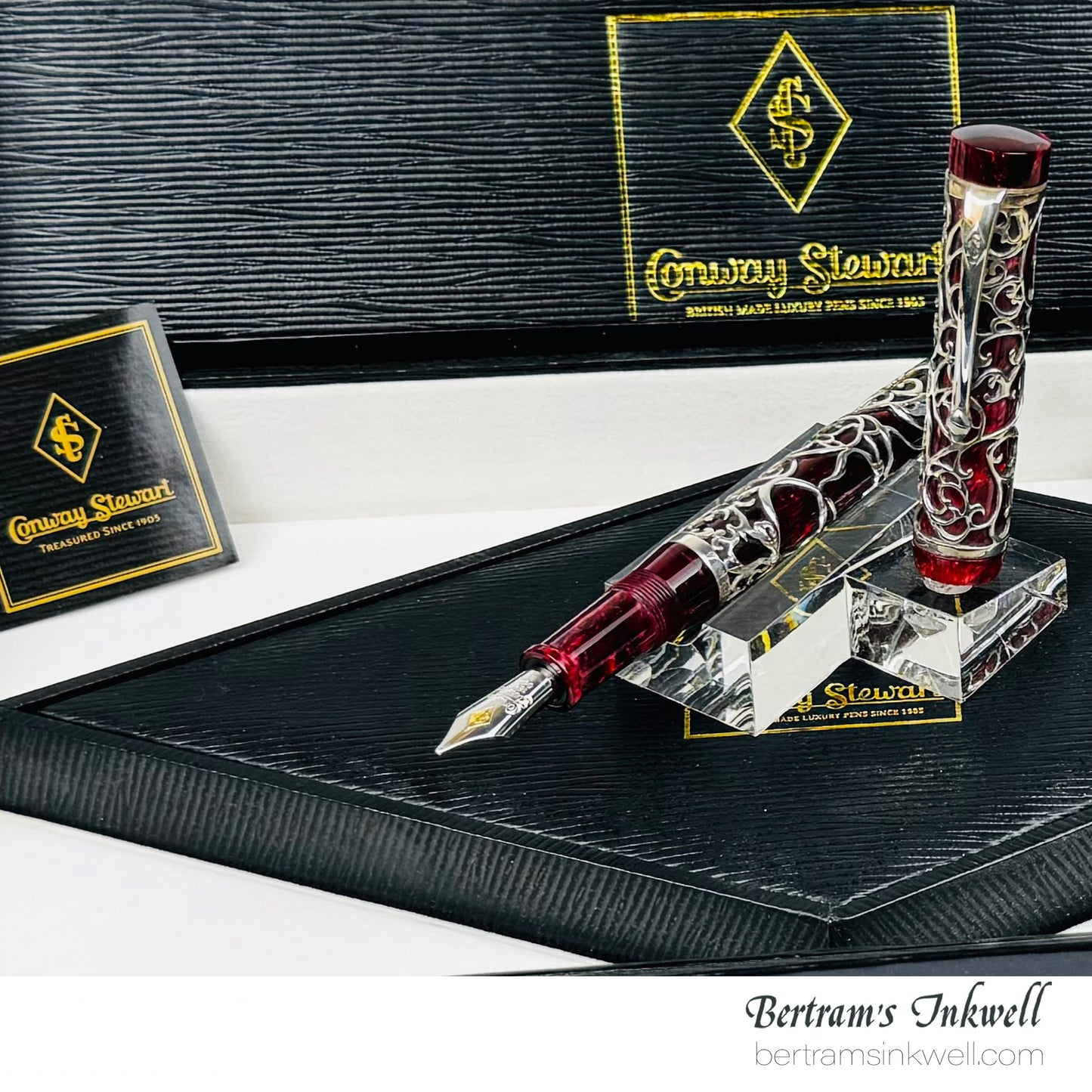 Conway Stewart Sterling Silver Henry Simpole Chatsworth Burgundy Blush Limited Edition Fountain Pen, 2007