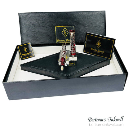 Conway Stewart Sterling Silver Henry Simpole Chatsworth Burgundy Blush Limited Edition Fountain Pen, 2007