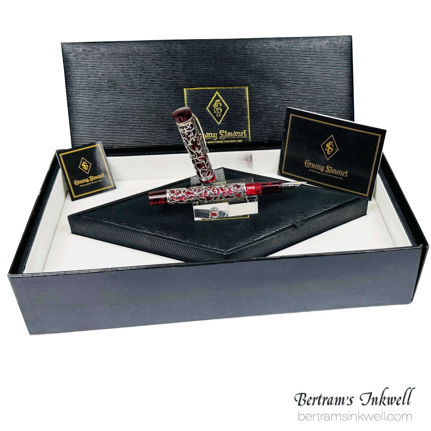 Conway Stewart Sterling Silver Henry Simpole Chatsworth Burgundy Blush Limited Edition Fountain Pen, 2007