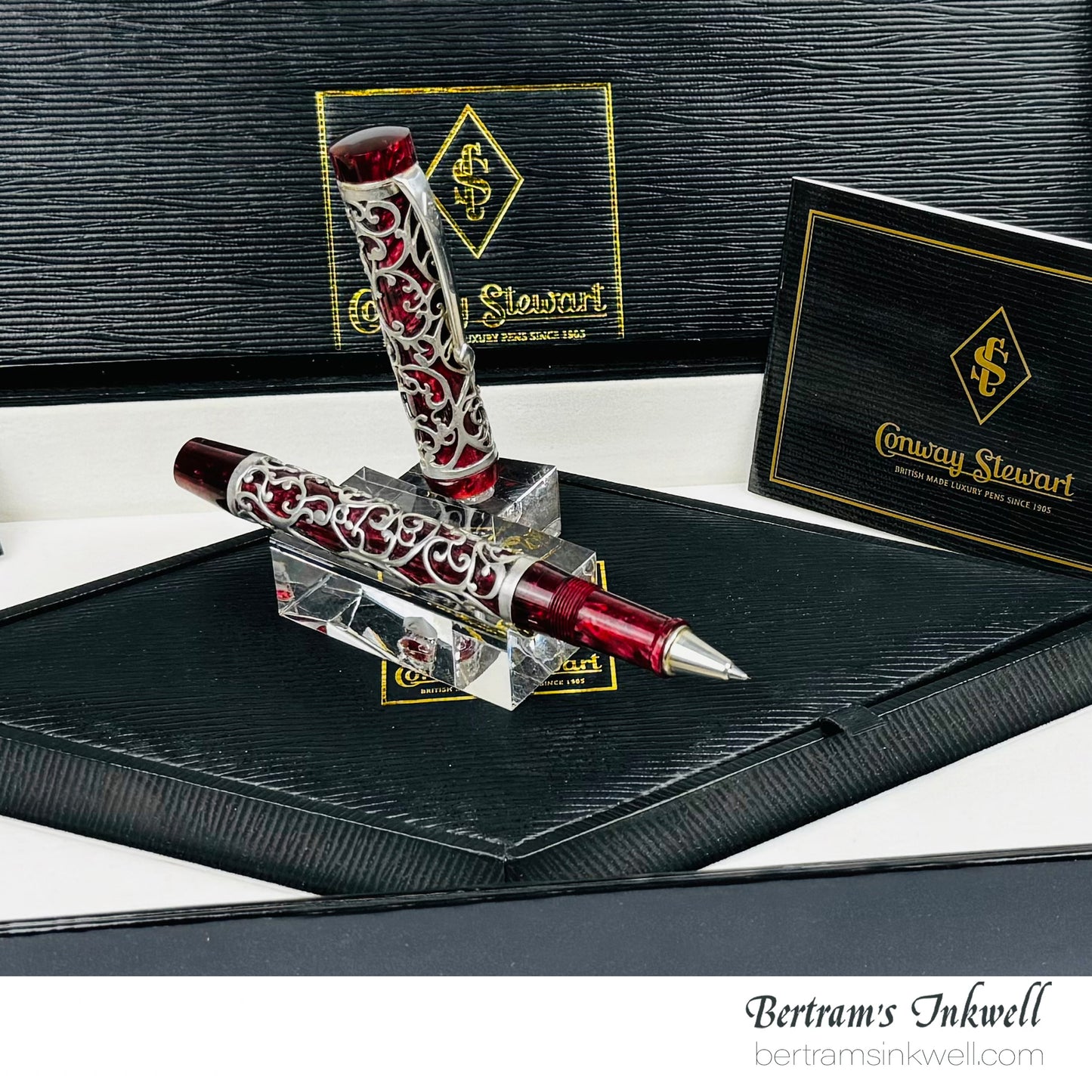 Conway Stewart Sterling Silver Henry Simpole Chatsworth Burgundy Blush Limited Edition Rollerball, 2007
