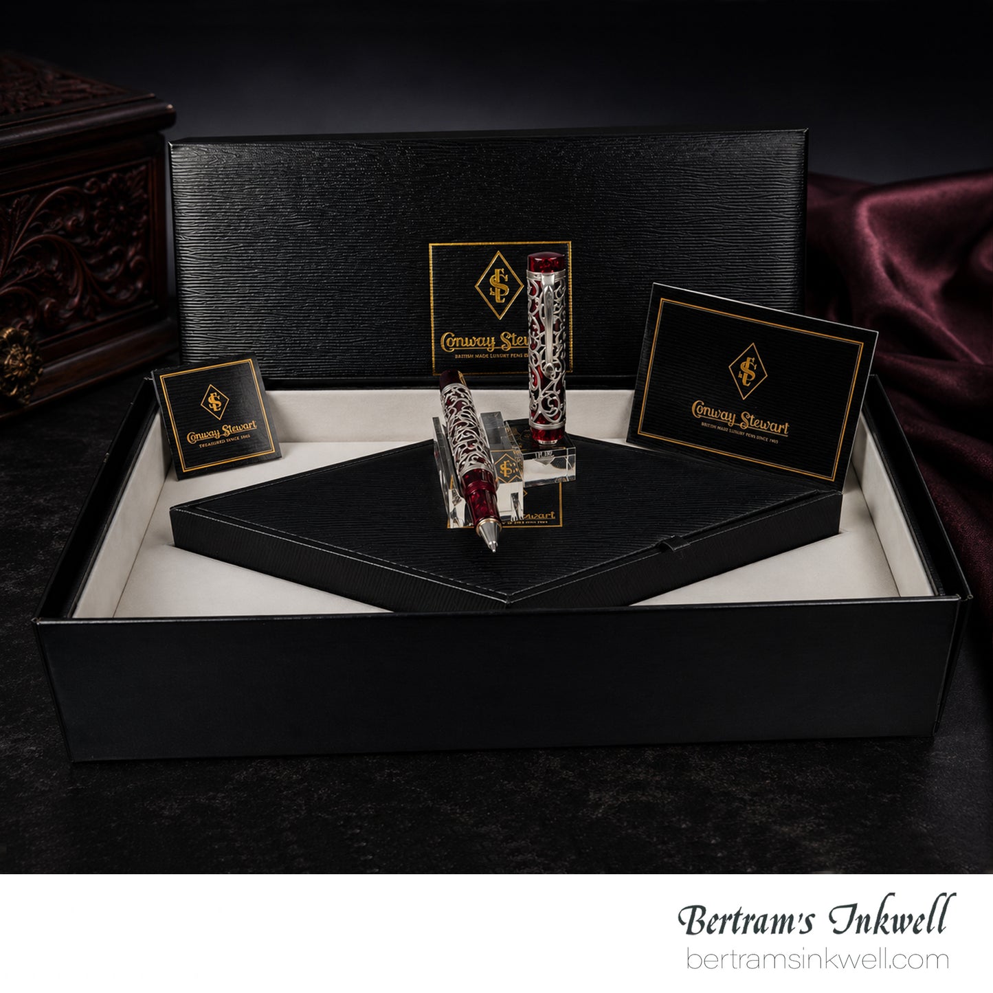Conway Stewart Sterling Silver Henry Simpole Chatsworth Burgundy Blush Limited Edition Rollerball, 2007