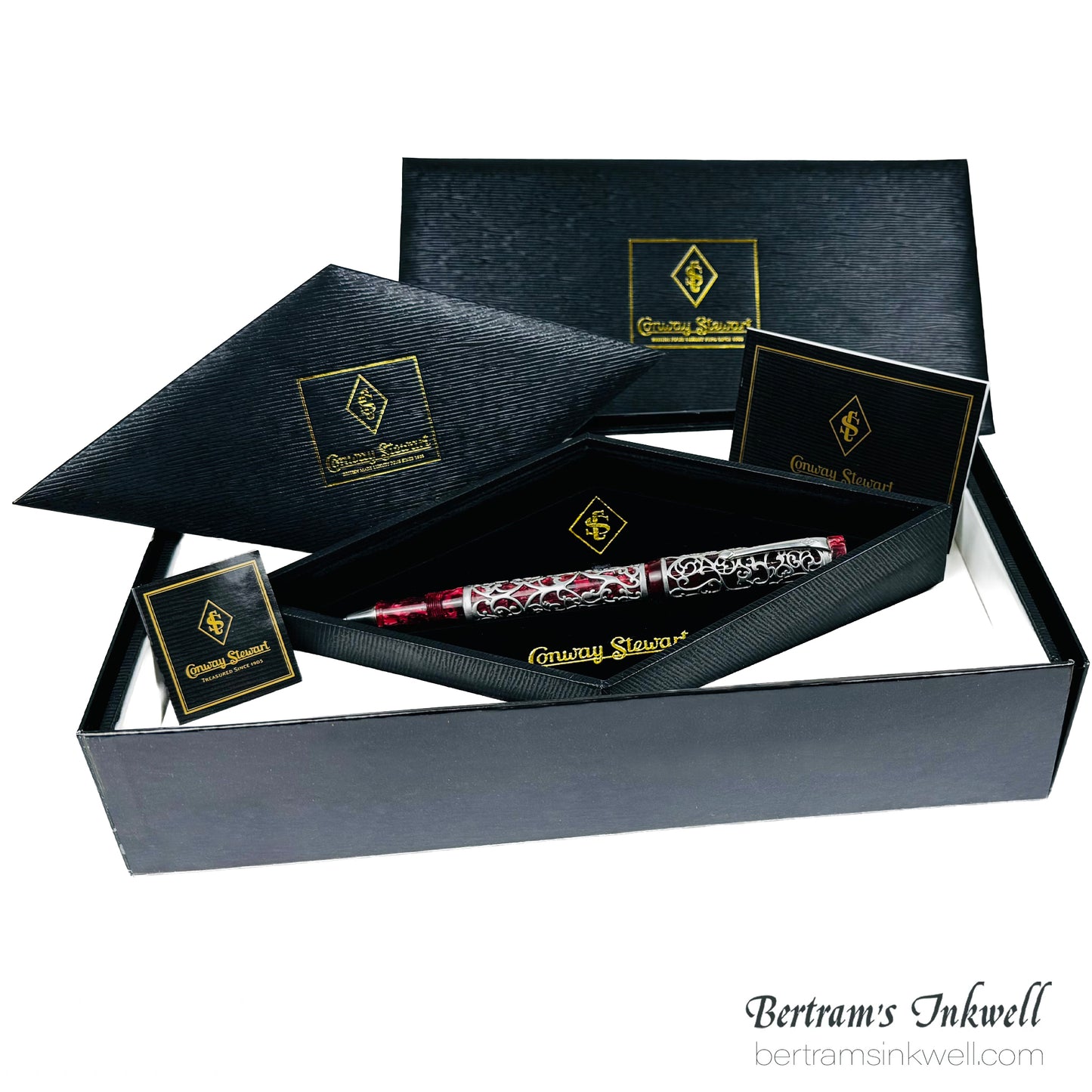 Conway Stewart Sterling Silver Henry Simpole Chatsworth Burgundy Blush Limited Edition Rollerball, 2007