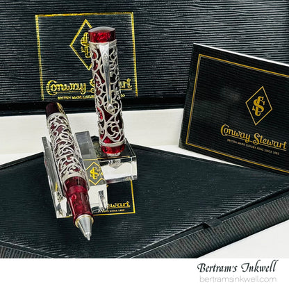 Conway Stewart Sterling Silver Henry Simpole Chatsworth Burgundy Blush Limited Edition Rollerball, 2007