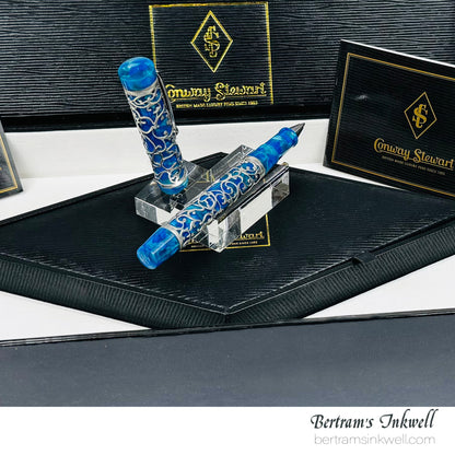 Conway Stewart Sterling Silver Henry Simpole Chatsworth Cerulean Blue Limited Edition Rollerball, 2007
