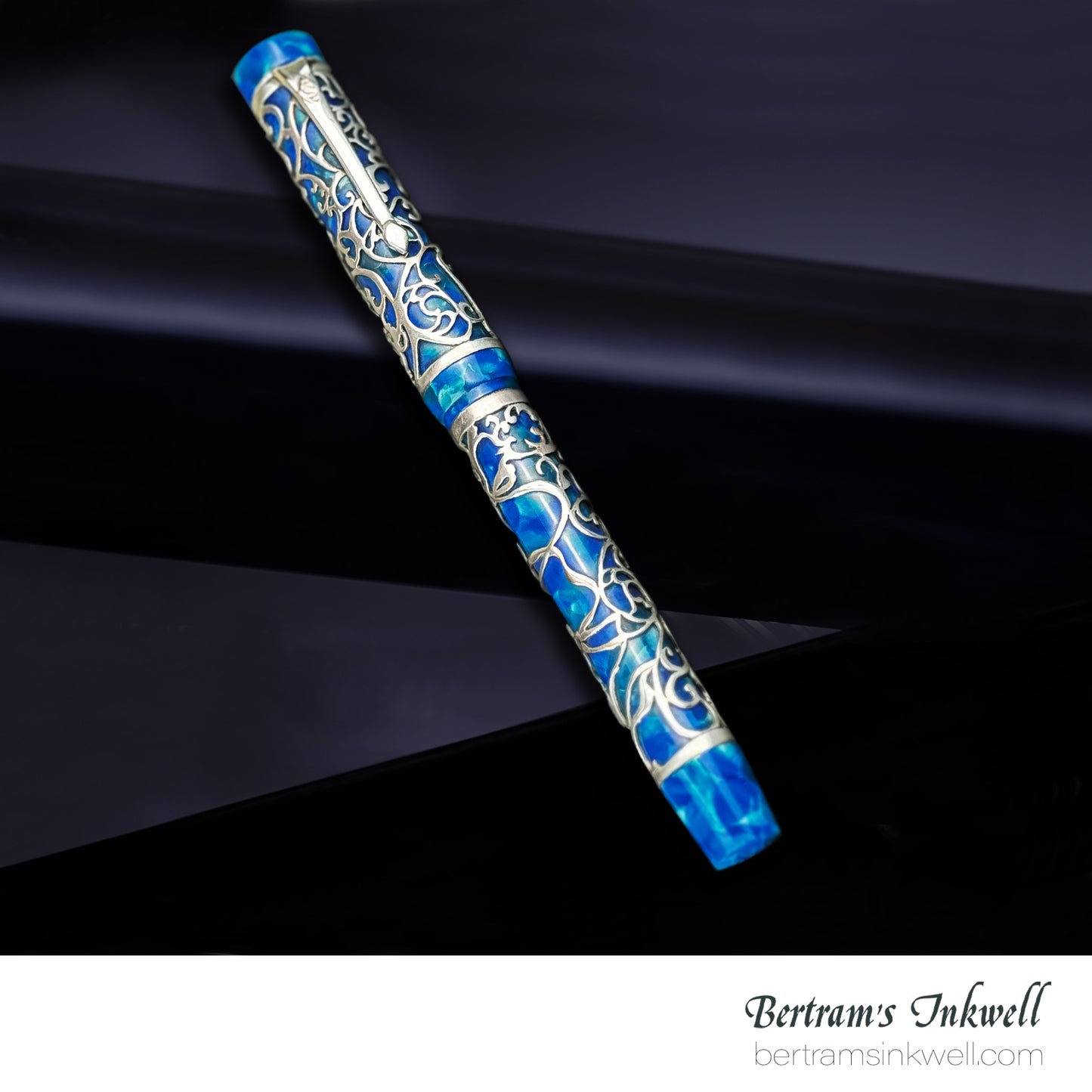 Conway Stewart Sterling Silver Henry Simpole Chatsworth Cerulean Blue Limited Edition Rollerball, 2007