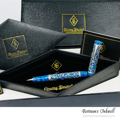 Conway Stewart Sterling Silver Henry Simpole Chatsworth Cerulean Blue Limited Edition Rollerball, 2007
