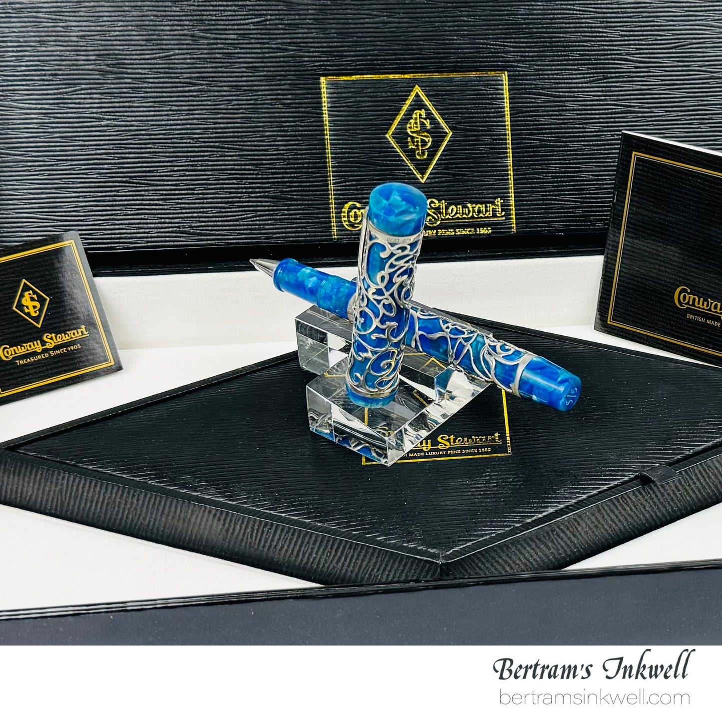 Conway Stewart Sterling Silver Henry Simpole Chatsworth Cerulean Blue Limited Edition Rollerball, 2007