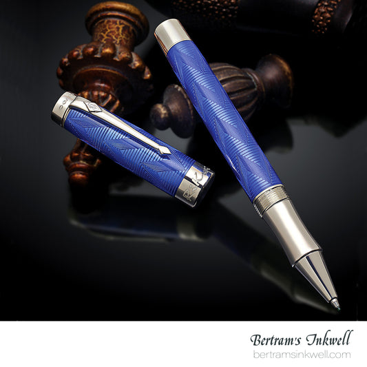 Conway Stewart Duro Serling Silver and Enamel Ocean Blue Limited Edition Rollerball/Fountain Pen, 2012