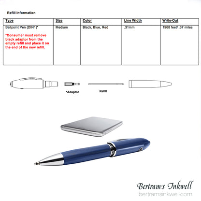 Cross Peerless TRAKR Quartz Blue Ballpoint AT0702-12/TKR With Leather Pen Case 2015