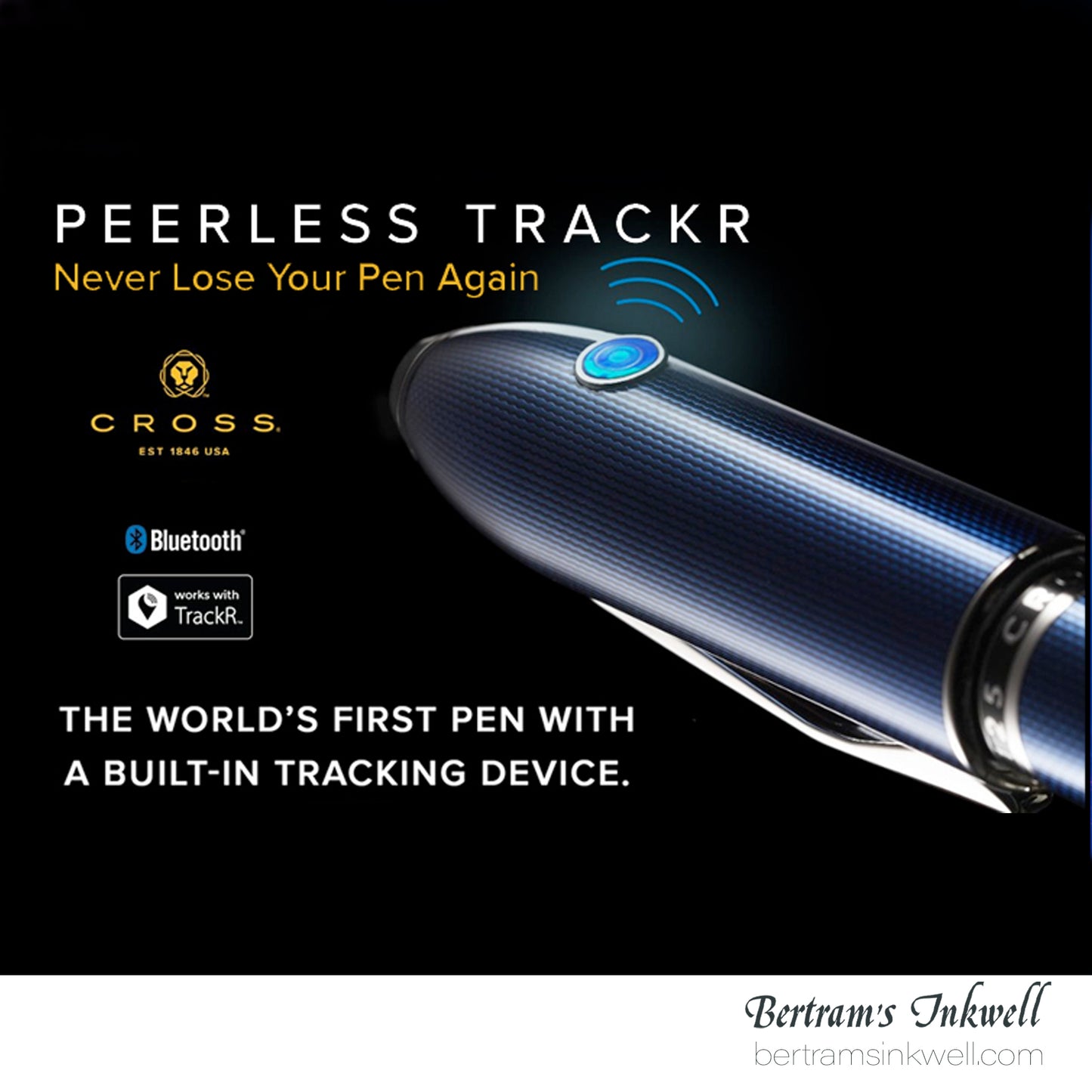 Cross Peerless TRAKR Quartz Blue Ballpoint AT0702-12/TKR With Leather Pen Case 2015