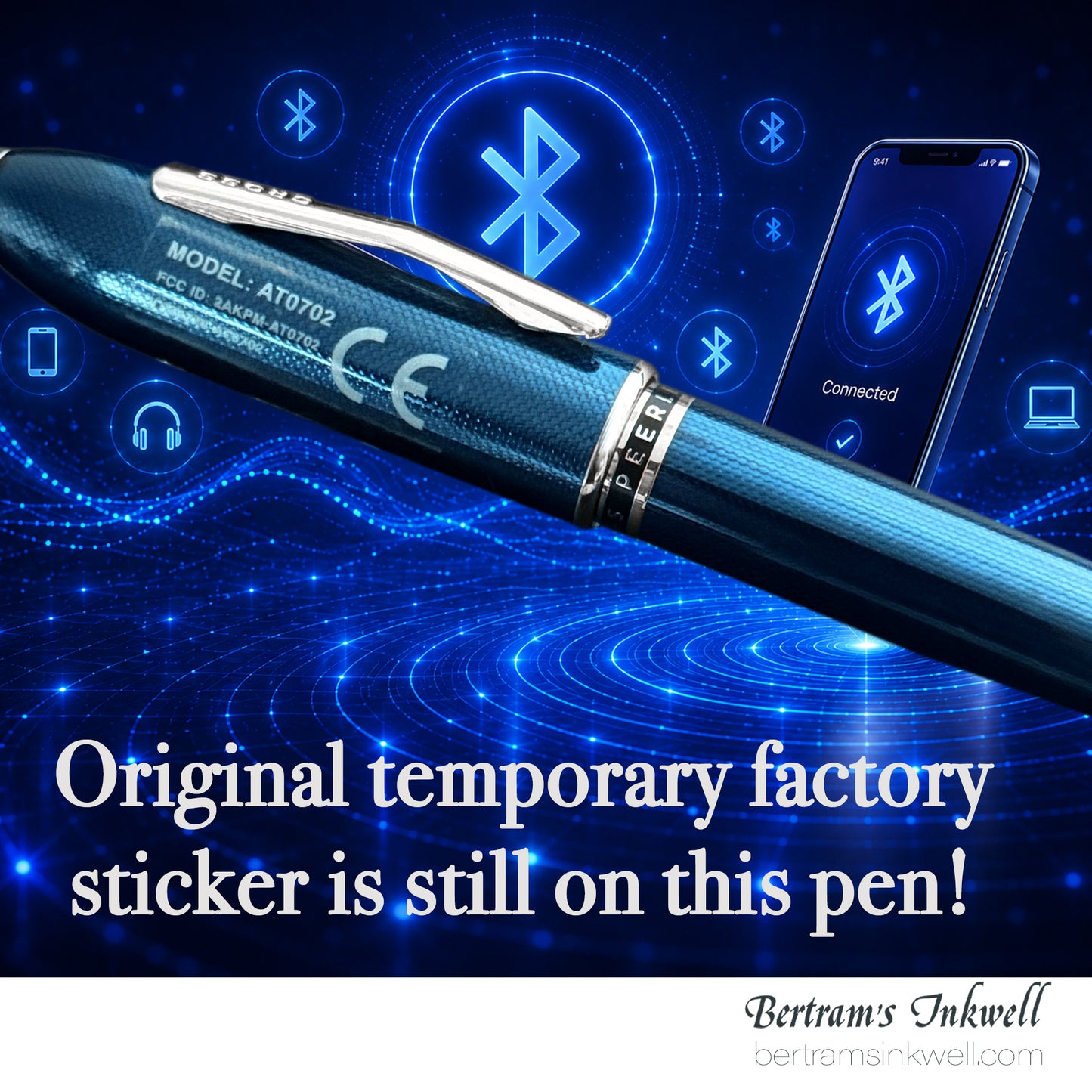 Cross Peerless TRAKR Quartz Blue Ballpoint AT0702-12/TKR With Leather Pen Case 2015