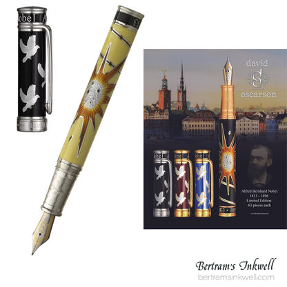 David Oscarson Alfred Bernhard Nobel Black with Yellow Fountain Pen