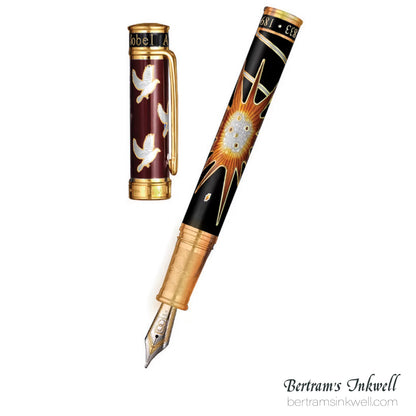 David Oscarson Alfred Bernhard Nobel Red Gold with Black Fountain Pen