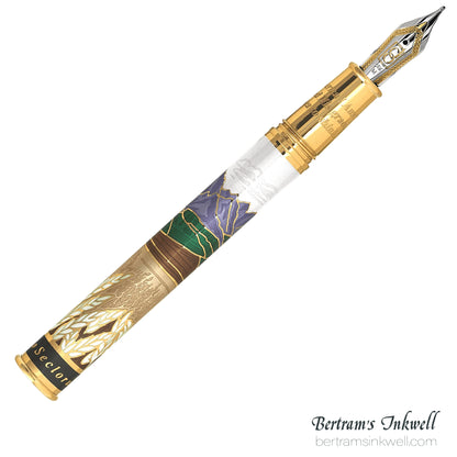 David Oscarson America The Beautiful Alabaster Gold Vermeil Fountain Pen