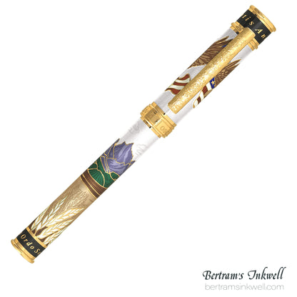 David Oscarson America The Beautiful Alabaster Gold Vermeil Fountain Pen