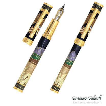 David Oscarson America The Beautiful Onyx Gold Vermeil Fountain Pen