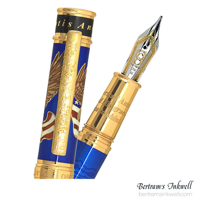 David Oscarson America The Beautiful Sapphire Gold Vermeil Fountain Pen