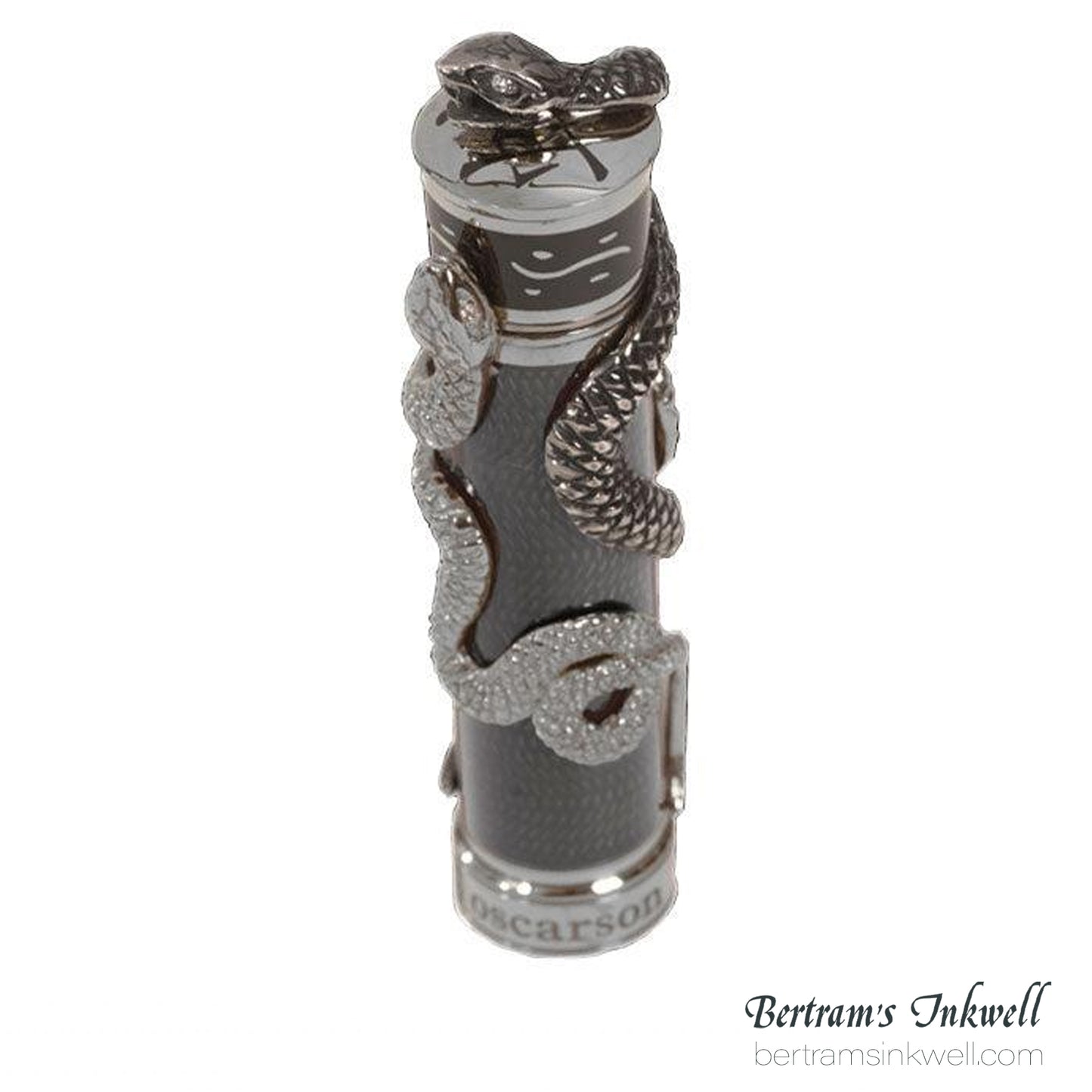 David Oscarson Black Water Snake Translucent Translucent Grey and Opaque Black Fountain Pen