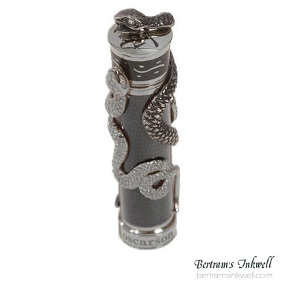 David Oscarson Black Water Snake Translucent Translucent Grey and Opaque Black Fountain Pen