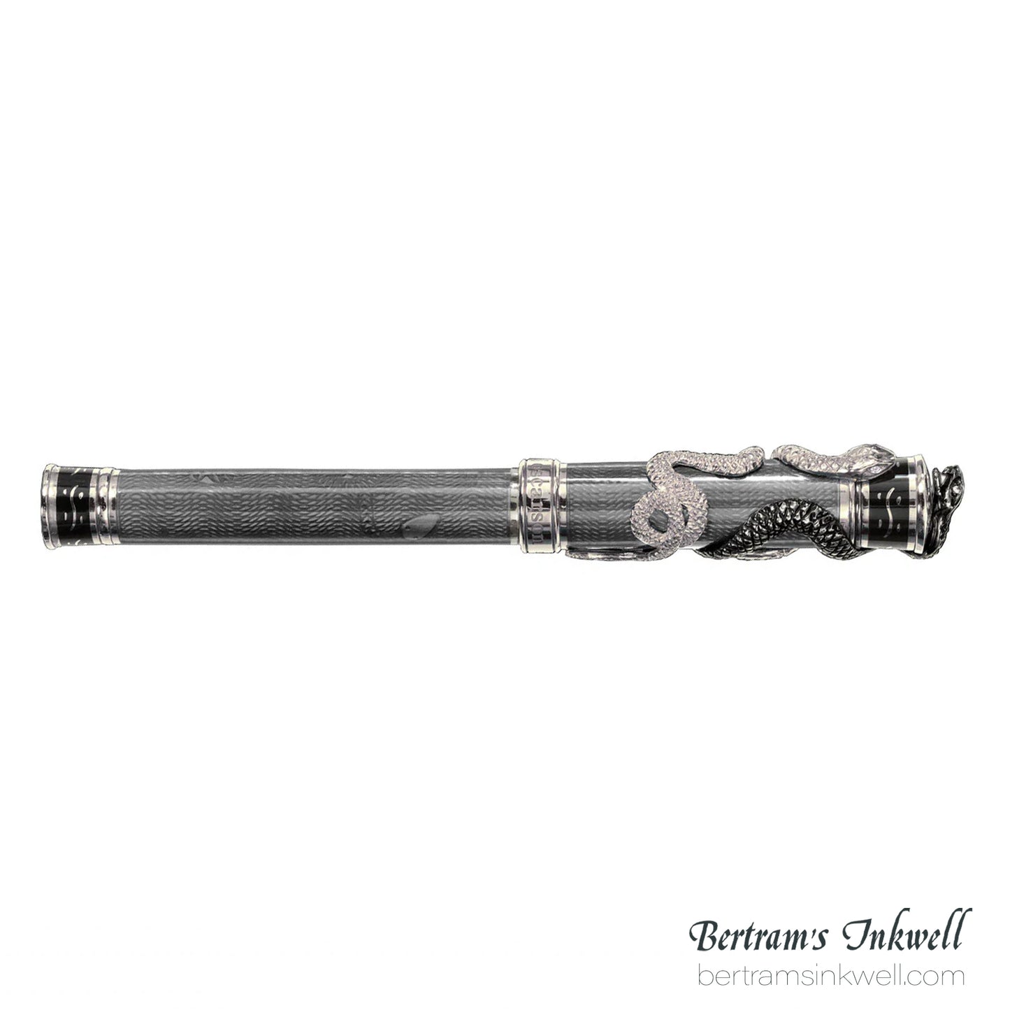 David Oscarson Black Water Snake Translucent Translucent Grey and Opaque Black Fountain Pen