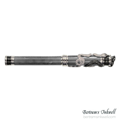 David Oscarson Black Water Snake Translucent Translucent Grey and Opaque Black Fountain Pen