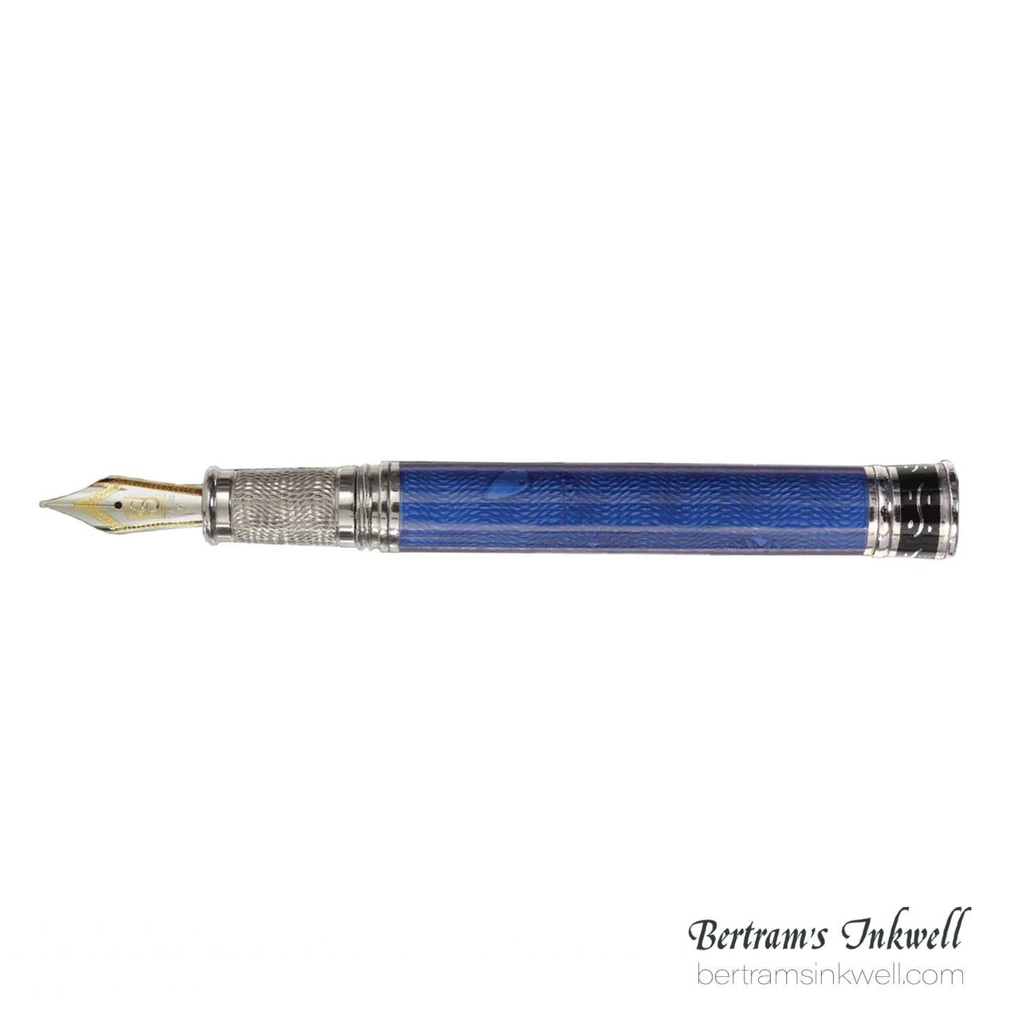 David Oscarson Black Water Snake Translucent Translucent Blue and Opaque Black Fountain Pen