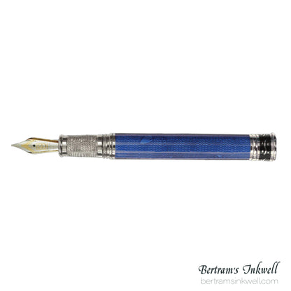 David Oscarson Black Water Snake Translucent Translucent Blue and Opaque Black Fountain Pen