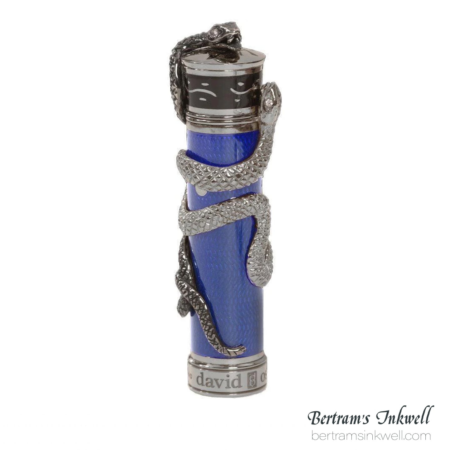 David Oscarson Black Water Snake Translucent Translucent Blue and Opaque Black Fountain Pen