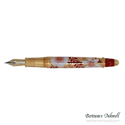David Oscarson Carl Linnaeus Ruby Red Vermeil Fountain Pen
