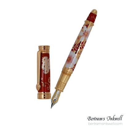 David Oscarson Carl Linnaeus Ruby Red Vermeil Fountain Pen