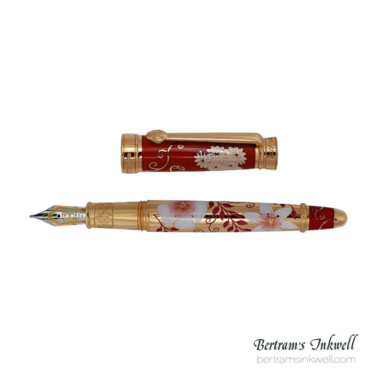 David Oscarson Carl Linnaeus Ruby Red Vermeil Fountain Pen