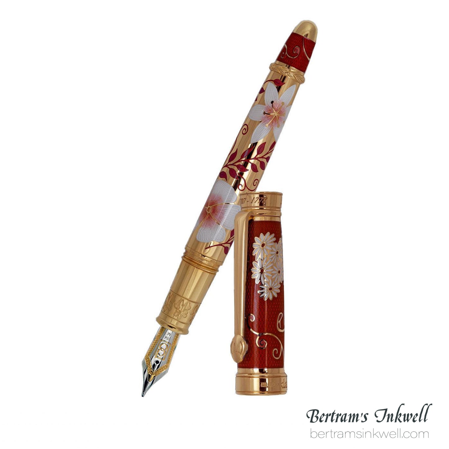 David Oscarson Carl Linnaeus Ruby Red Vermeil Fountain Pen