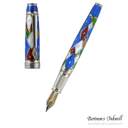 David Oscarson Harlequin Sapphire Blue Fountain Pen