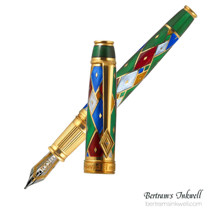 David Oscarson Harlequin Emerald Green Fountain Pen